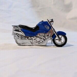 Vintage Blue Motorcycle Pocket Cigarette Cool Lighter with light!